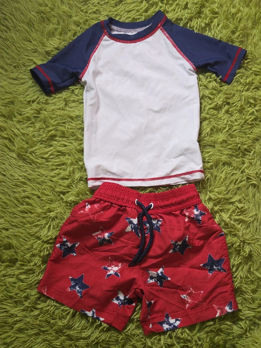 Tommy Bahama‎ White Rash Guard with Navy Trim and Red Stitching
